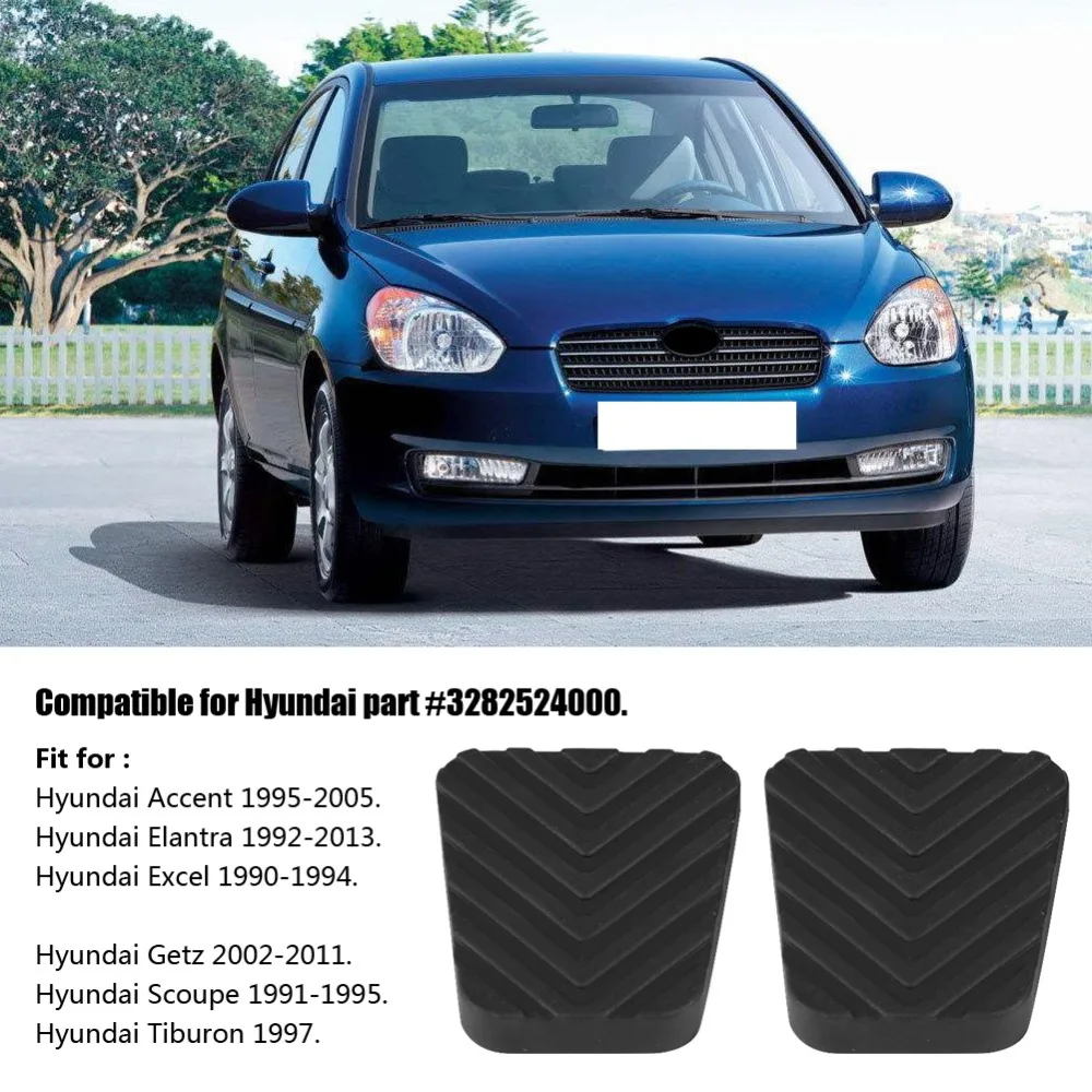 2 шт. резиновая накладка на педаль сцепления и тормоза для Hyundai Accent Elantra Excel Getz Scoupe