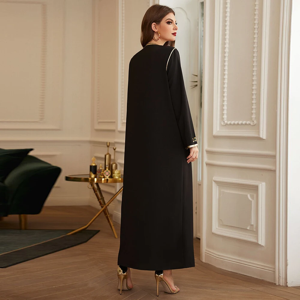 Женское платье хиджаб в мусульманском стиле черная абайя турецкий мусульманская