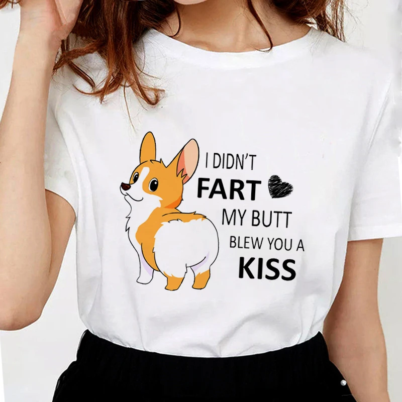 Lus Los 3D забавная Милая футболка корги для собак Мягкие женские футболки топы