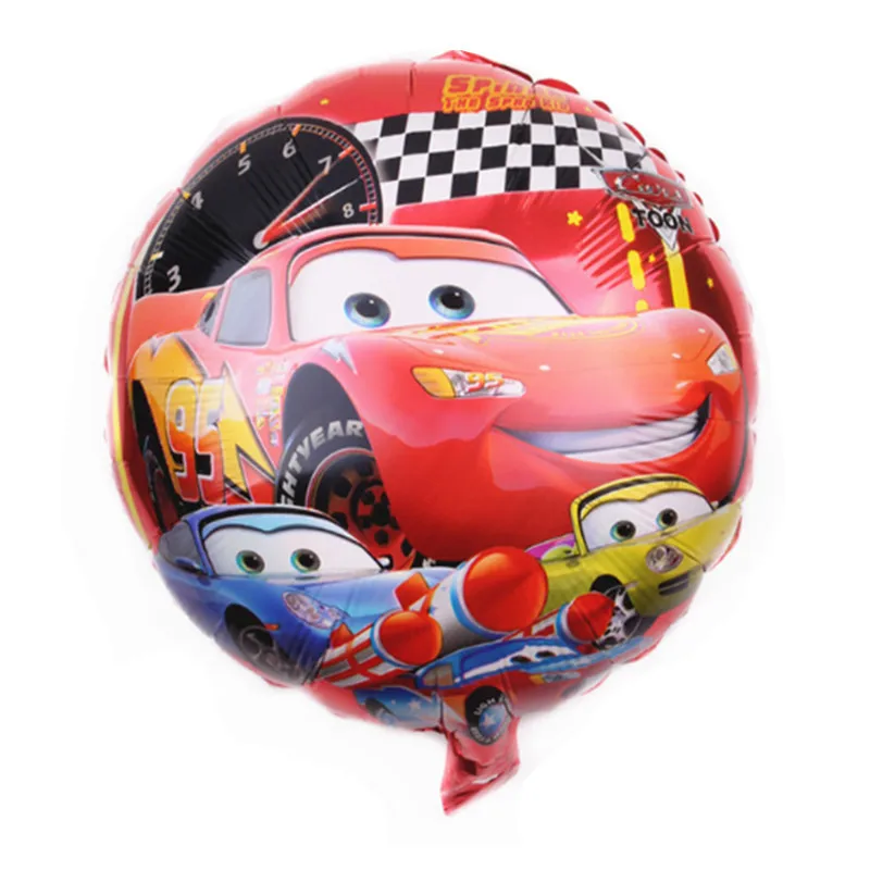 Disney Cars Lightning McQueen Theme 18นิ้วอลูมิเนียมฟิล์มบอลลูนการ์ตูนวันเกิดฝักบัวเด็กอุปกรณ์