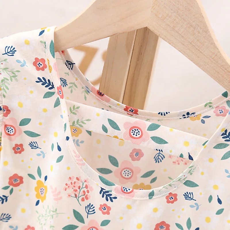 Платье для девочек Лето 2020 Детское платье с цветочным принтом принцессы