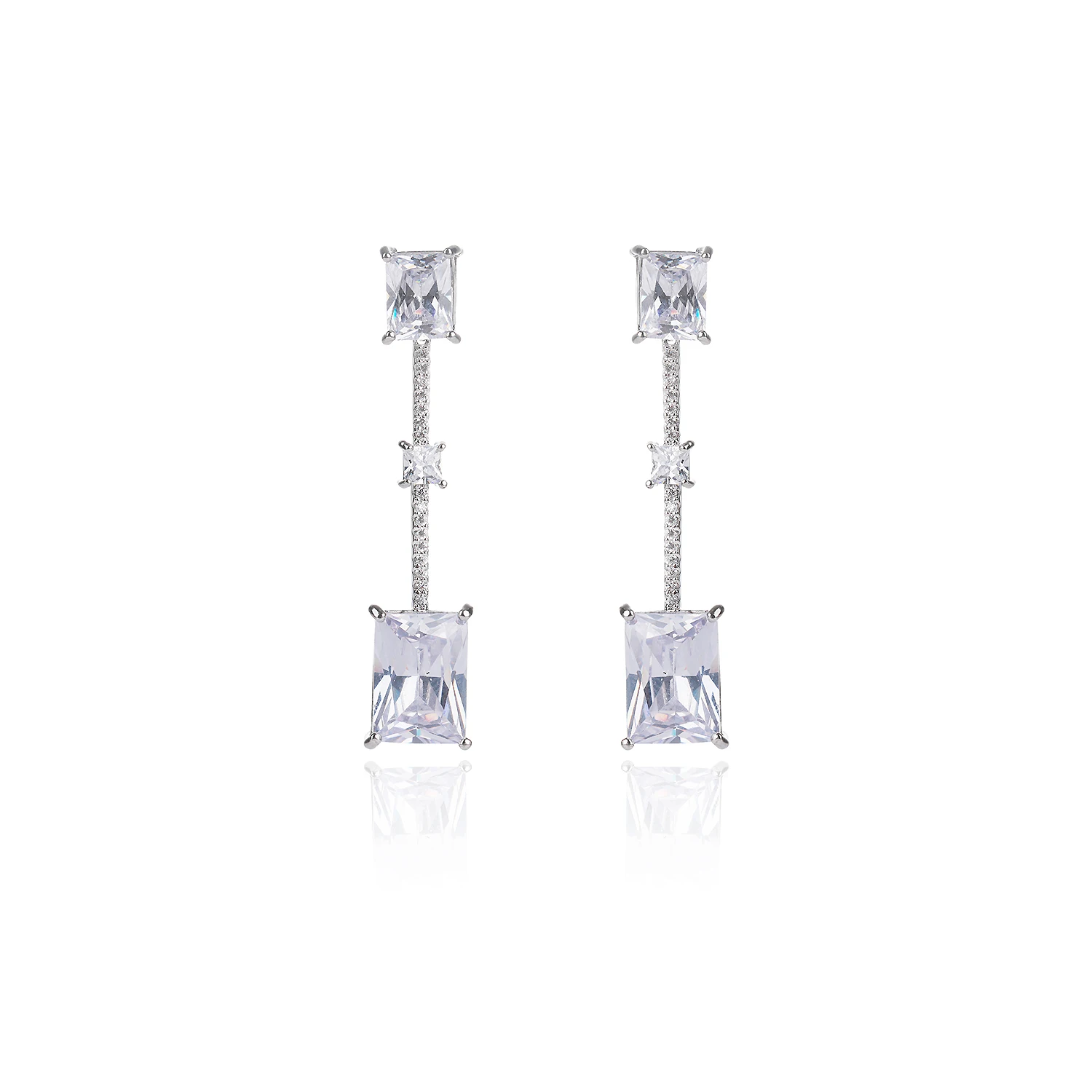 

Trendy Square Shape Drop Earrings Bridal Engagement Wedding Jewelry Elegant Female Dangle Earring Fine Gift CE11485