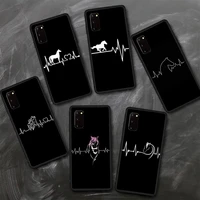 horse pony horse heartbeat phone case tpu for samsung s6 s7 s8 s9 s10 plus s20 s21 s30ultrs fundas cover