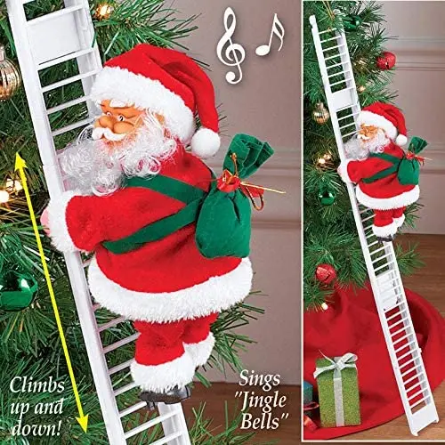 

1pc Kerstman Elektrische Klim Ladder Opknoping Decoratie Kerstboom Ornamenten Grappige Nieuwjaar Kids Geschenken Party Decor