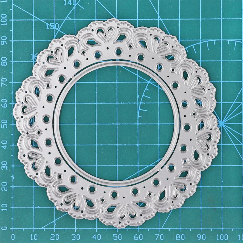 

YaMinSanNiO Lace Round Frame Metal Cutting Dies DIY Etched Dies Crafts For Paper Card Making Scrapbooking Embossing New Stencils