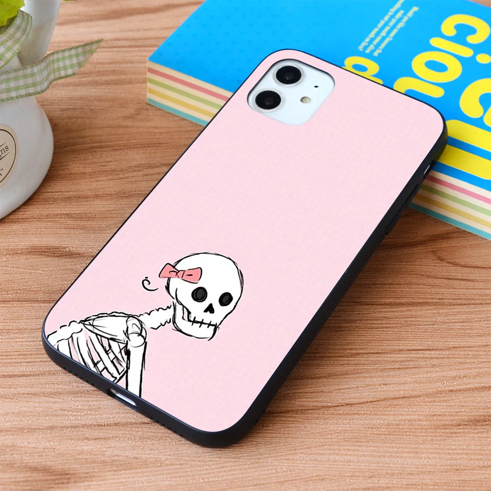 

For iPhone Pretty Skeleton Soft TPU border Apple iPhone Case