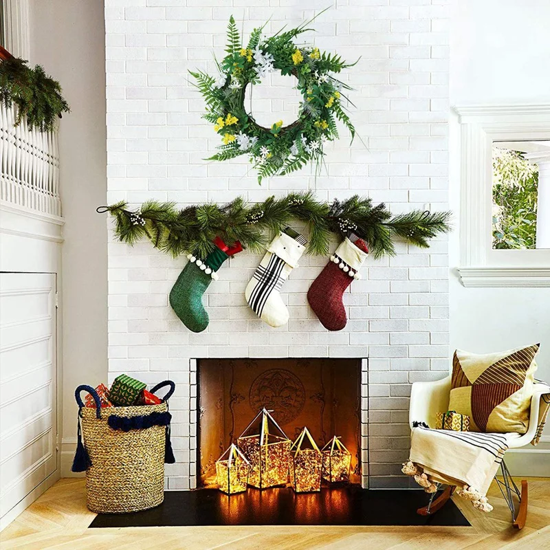 

Artificial Flower Wreath Green Leaf Wreath for Front Door Wall Window Wedding Party Decor