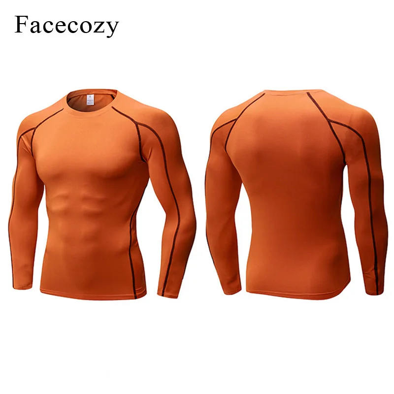 Facecozy мужские эластичные футболки для йоги с длинным рукавом быстросохнущие топы