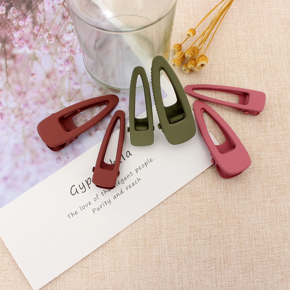 

2pcs Korean Hair Clips Hair Side Clip Pins Bb Hairpin Color Metal Barrettes Baby Children Women Girl Styling Accessories Simple