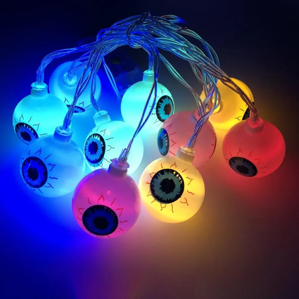 

Светодиодная гирлянда на Хэллоуин с 20 светодиодами, теплый/холодный белый свет, светодиодная гирлянда для глазного яблока для вечеринок, цв...