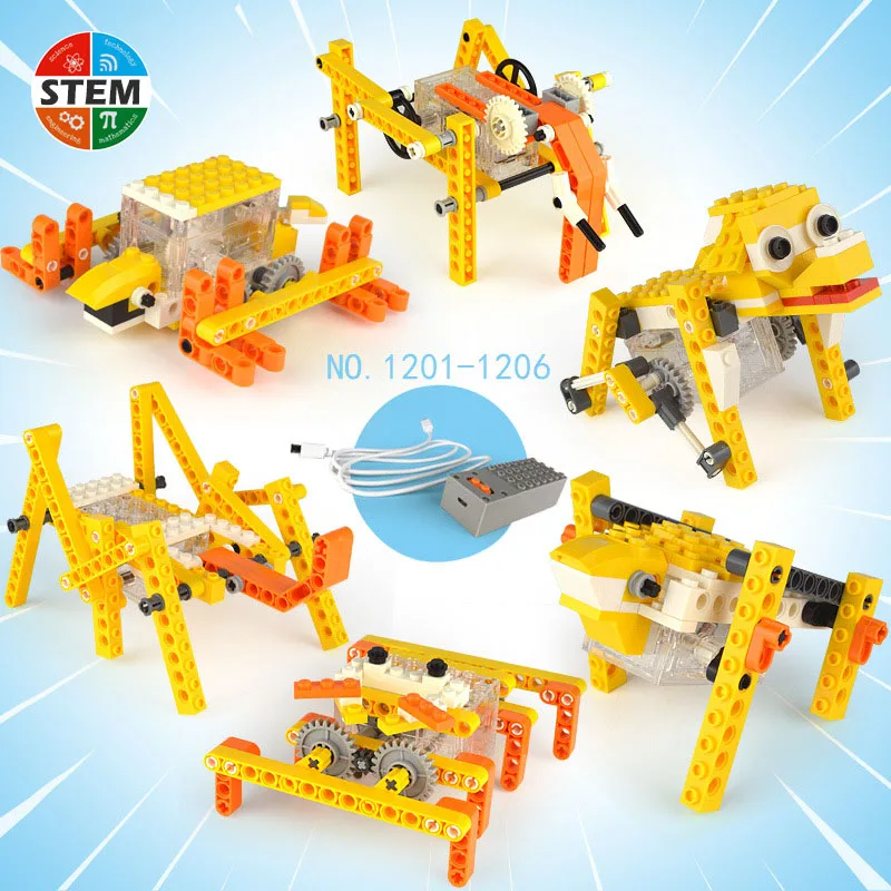 Механические шестерни технические строительные блоки 3D животных модель серия
