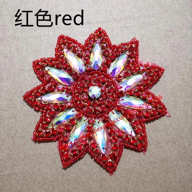 1 шт. круглая Цветочная Хрустальная Золотая розовая аппликация с плоской спинкой