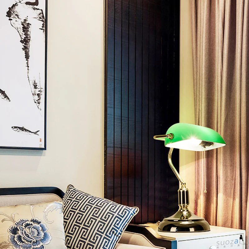 Высококачественная Роскошная стеклянная настольная лампа в стиле ретро для
