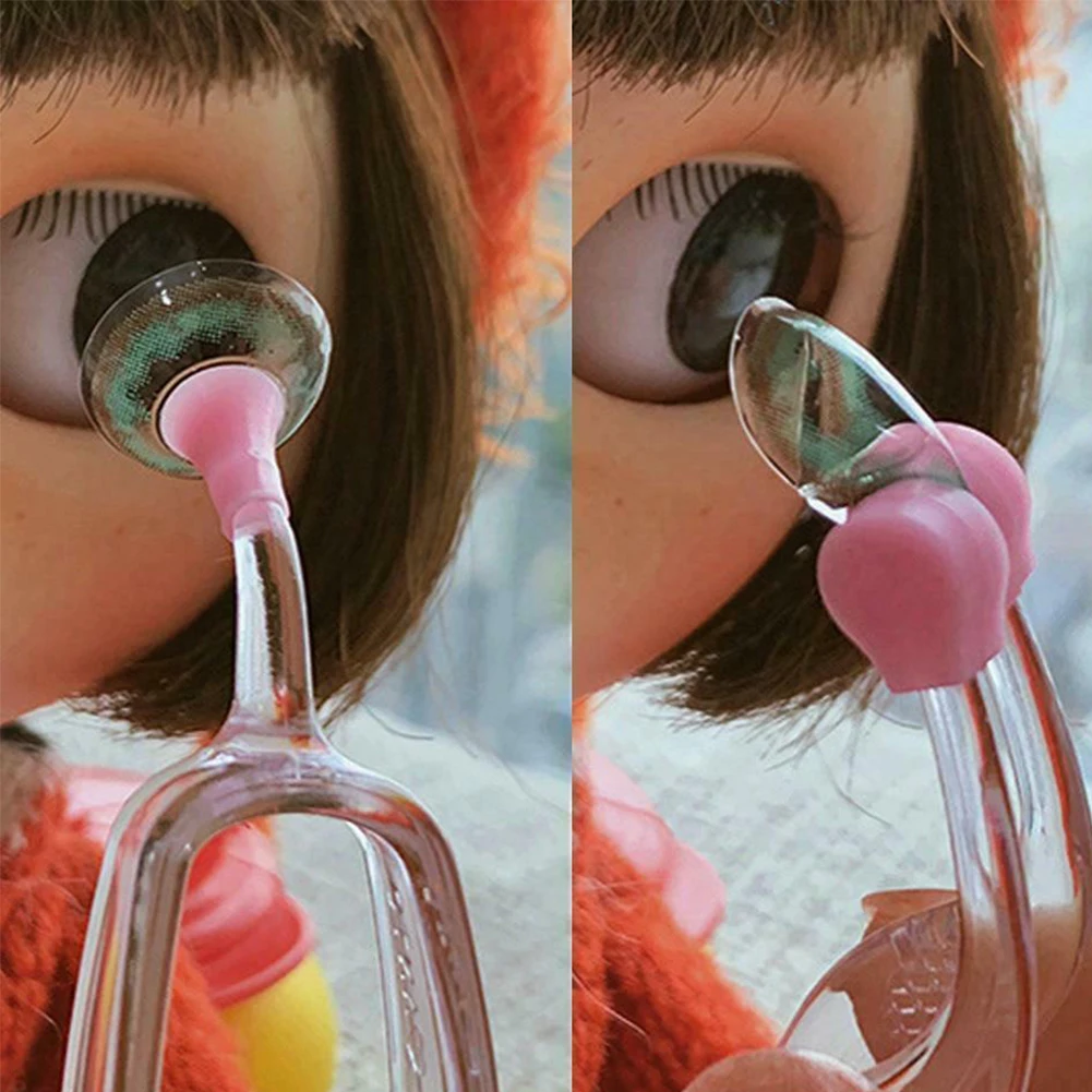 Elasticity Clean Inserter Remover Convenient No Harm Eyes Care Silicone Portable Soft Contact Lens Tool Kit Tweezers Suction
