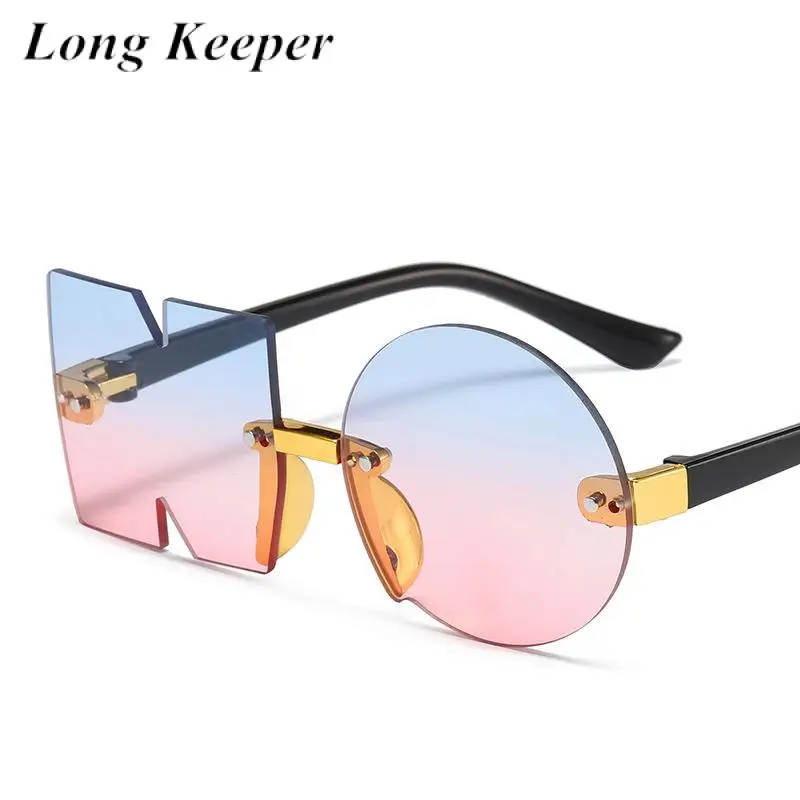 

Детские солнцезащитные очки, новые модные безободковые градиентные солнцезащитные очки для мальчиков и девочек с защитой от УФ-лучей, пляж...