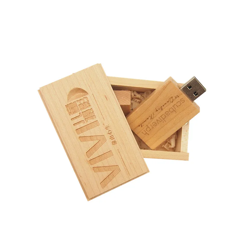 (10 шт бесплатных пользовательских логотипов) Деревянные usb + коробка карту флэш