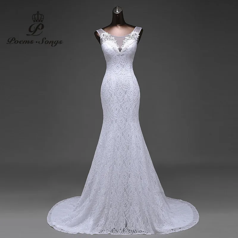 Poemssongs кружевная ткань Русалка Свадебные платья vestido de noiva бальное платье Свадебные платья
