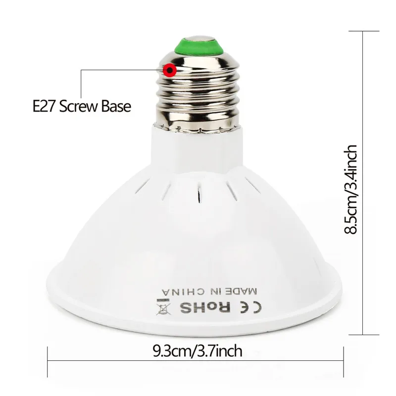 Фитолампа Е27 светодиодная лампа полного спектра для выращивания растений