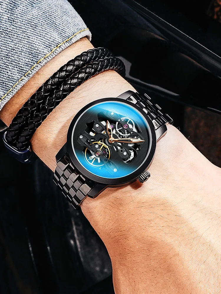 AILANG Tourbillon часы мужские часы Топ бренд класса люкс из нержавеющей стали спортивные часы водонепроницаемые автоматические механические часы для мужчин