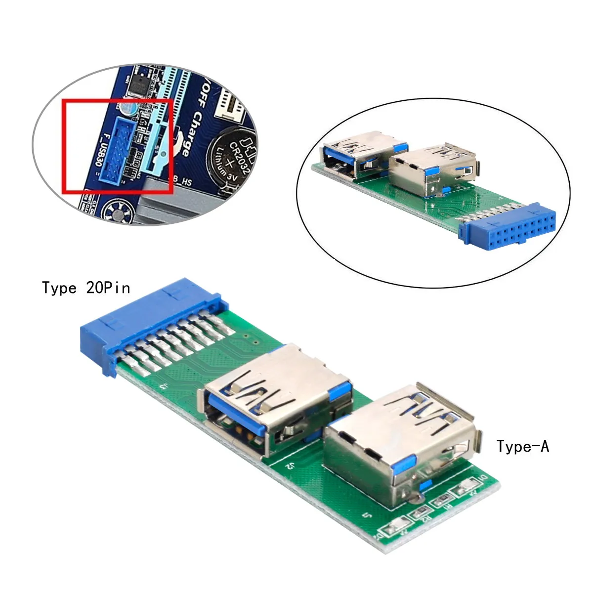Материнская плата Cablecc 20 контактов 19 разъем для двухстороннего разъема USB 3 0 тип