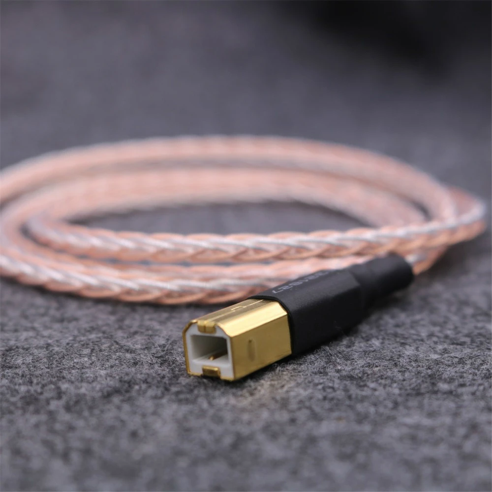 USB-кабели HIFI OCC 7n медный серебристый OFC проводник DAC к USB аудио цифровой кабель |