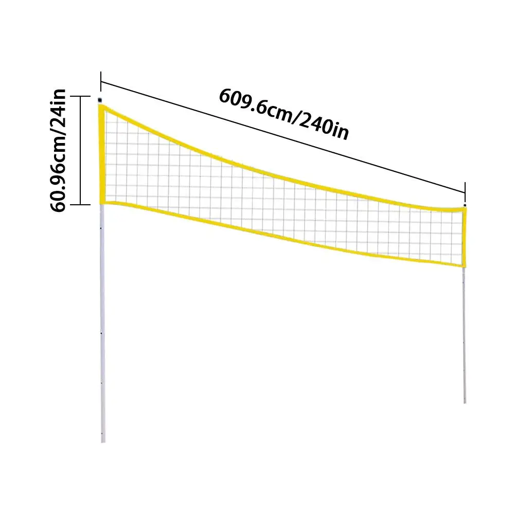 

Portable Volleyball Net Folding Adjustable Volleyball Badminton Tennis Net With Stand Pole For Beach Grass Park Outdoor Venues