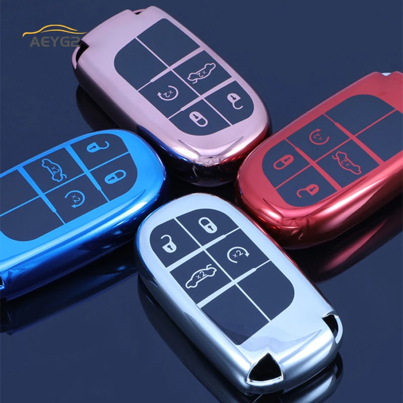 

Soft TPU Car Remote Key Full Cover Case For Jeep Grand Cherokee Renegade Compass Dodge Durago Journey Charger Dart Chrysler 300C