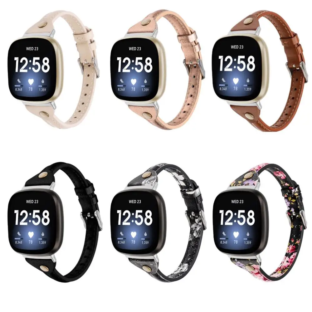 

Для умных часов fitbit versa 3, Т-образный кожаный ремешок для умных часов fitbit versa3, ремешок со стальной пряжкой для умных часов fitbit sense accesssory