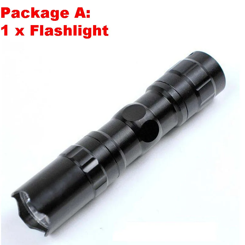 Package A 4000LM Super Bright XM-L T6 Q5 LED Flashlight zoom torch waterproof flashlights 3-5 Modes Portable Tactical Flashlight Z50 - Испускаемый цвет: Package A