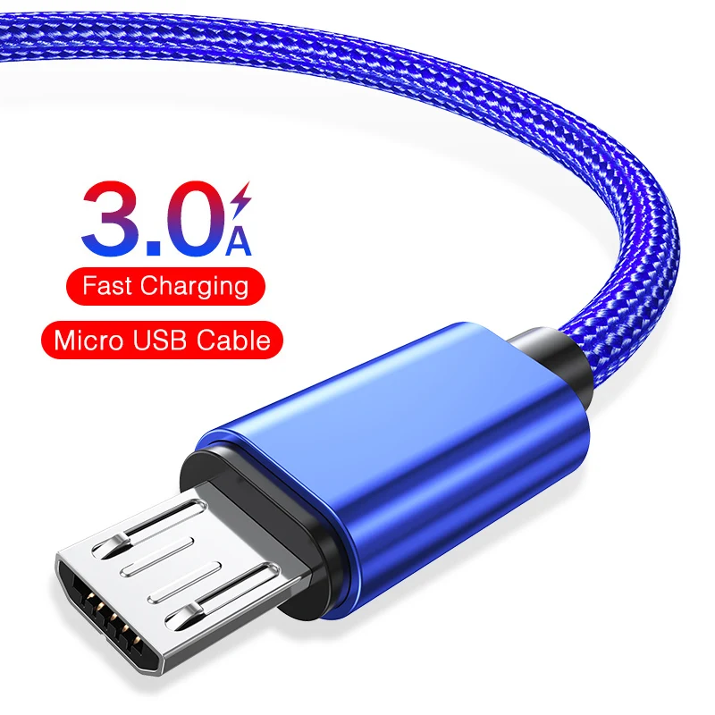 Кабель Micro USB Rock 3 А быстрая зарядка кабель для Samsung Xiaomi Huawei Android мобильный телефон