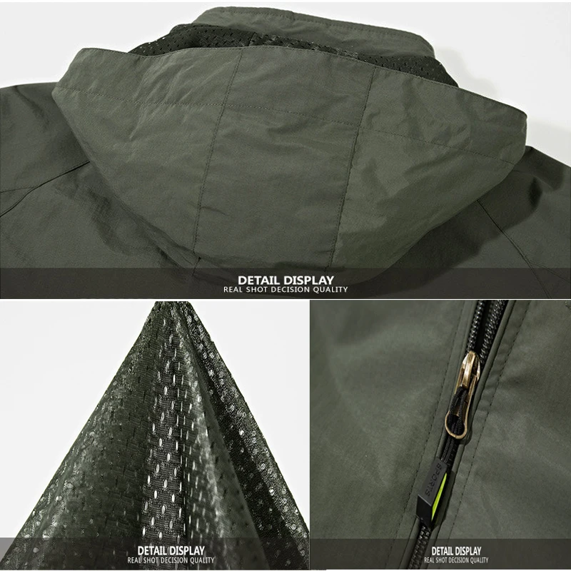 

Plus Size 5XL Men's Waterproof Breathable Jacket Spring Autumn Thin Casual Overcoat Army Tactical Windbreaker Jacket Coats