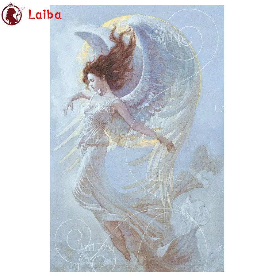 

Diy Алмазное покрытие абстрактное искусство, Крылатая Женская Алмазная вышивка полный квадратный Круглый сверлильный 5d Алмазная мозаика на...