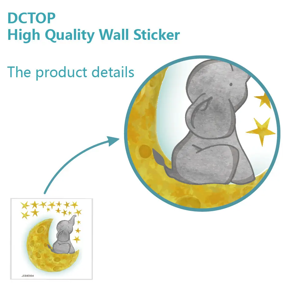 Детские настенные наклейки в виде слона Луны звезд для спальни детской комнаты