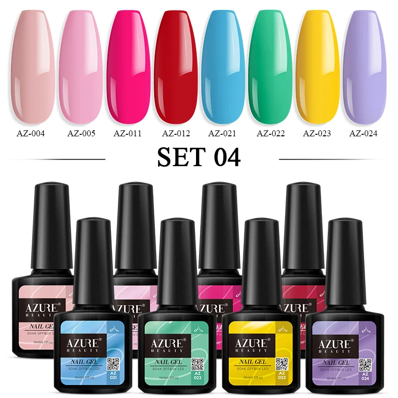 Azure beauty 8 шт./лот Гелевые наборы для ногтей долговечный Гель лак Полупостоянный