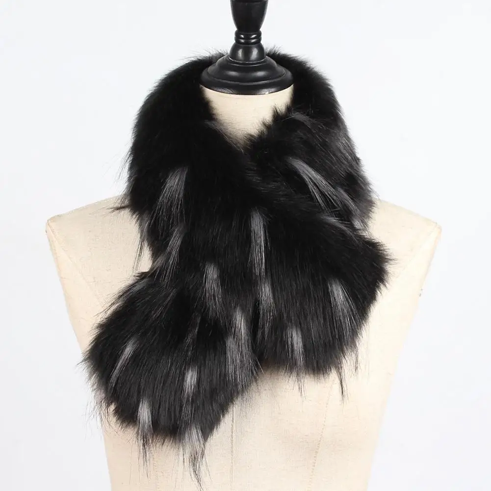 Роскошный зимний шарф с искусственным мехом искусственный женский меховой