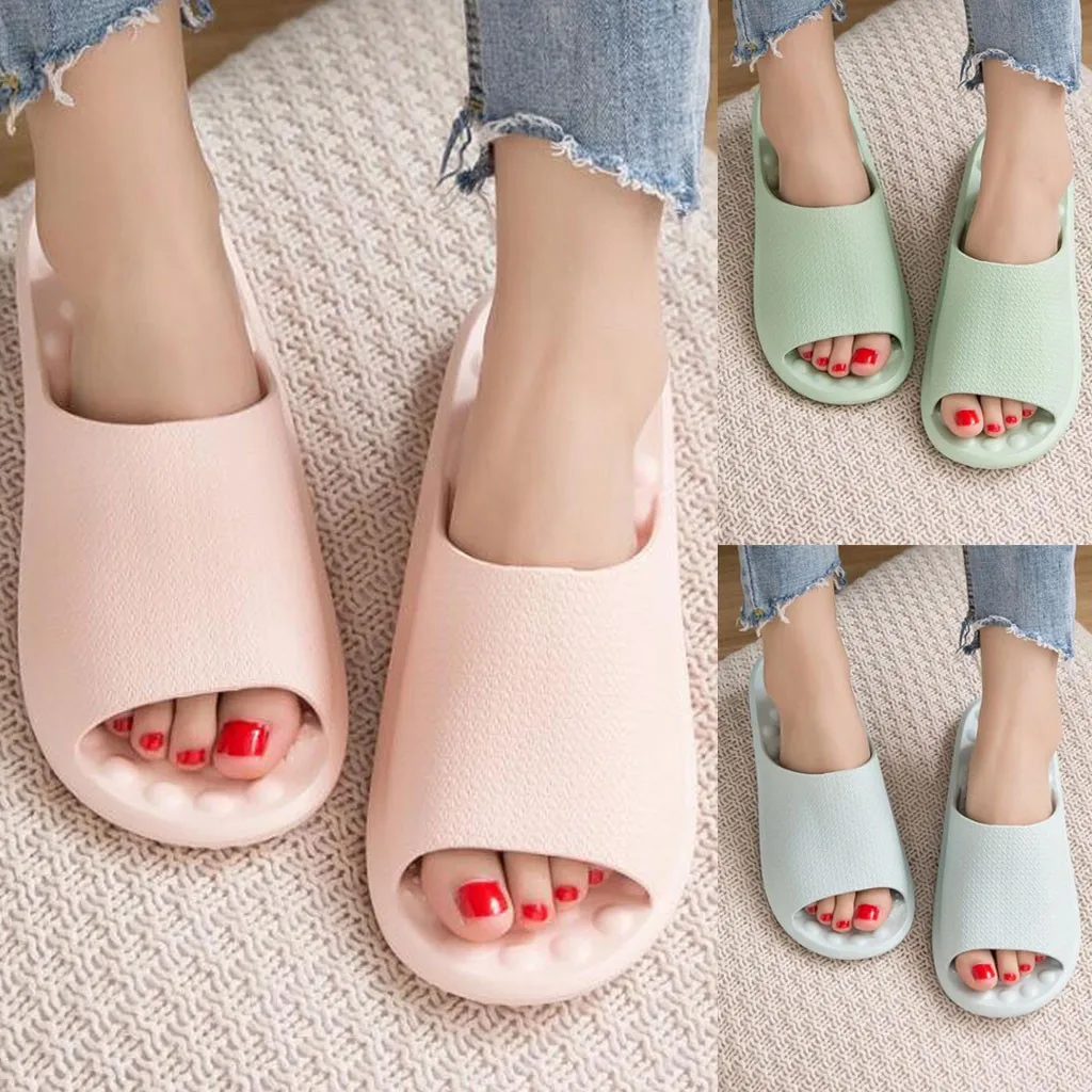 Летние домашние тапочки Для женщин Ванная комната нескользящая обувь EVA Легкие