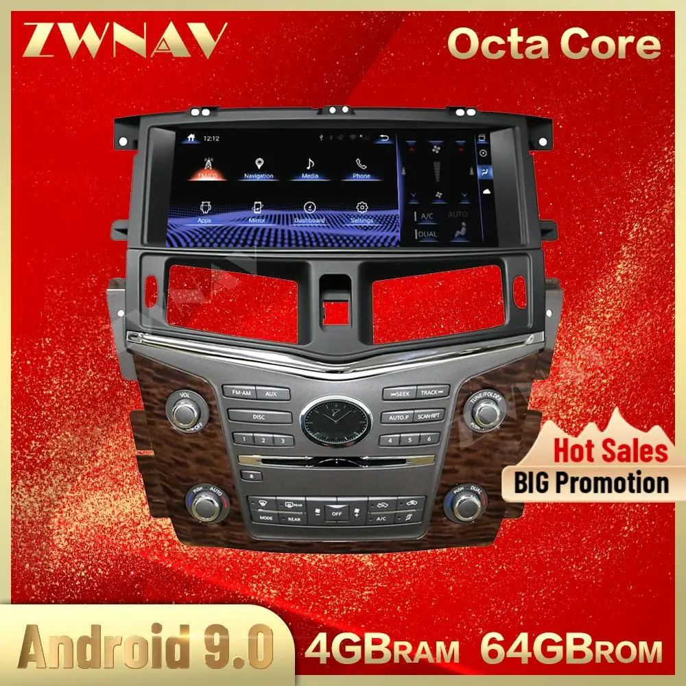 Автомобильный мультимедийный плеер Восьмиядерный 4 + 64 ГБ 12 3 дюймов Android 9 0 |