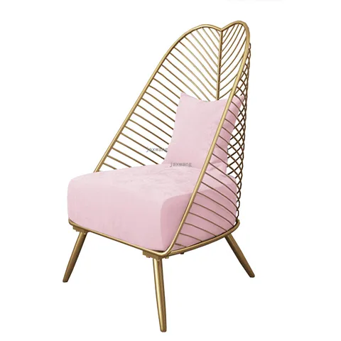 Стул из металлической железной проволоки золотистого цвета в скандинавском стиле, для отдыха, для гостиной, дивана, стула, кофейного столика, современного декора, мебели - изображение