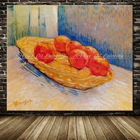 arthyx hand painted basket with six oranges of vincent van gogh reproduction oil painting on canvas wall art for home decoration