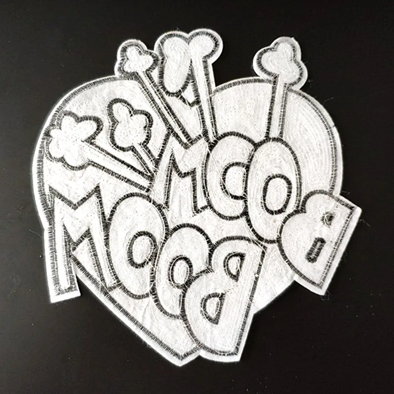 Футболка женская нашивка с блестками 184 мм Сердце бум дело этим байкерские