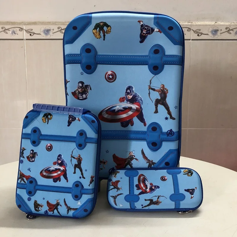 Хит продаж 3 шт./компл. чехол на колесиках с мультяшными рисунками для студентов