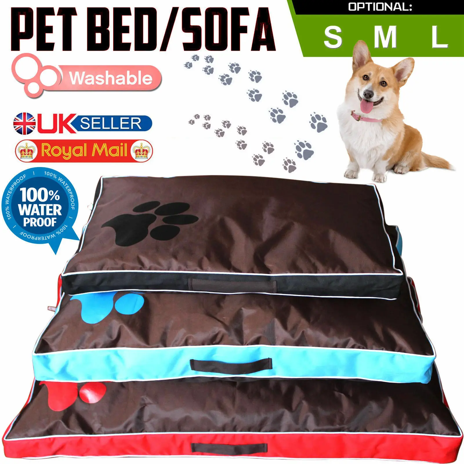 

Waterproof Dog Bed Mattress Cushion Double Sided Puppy Cat Pet Mat Pillow Warm