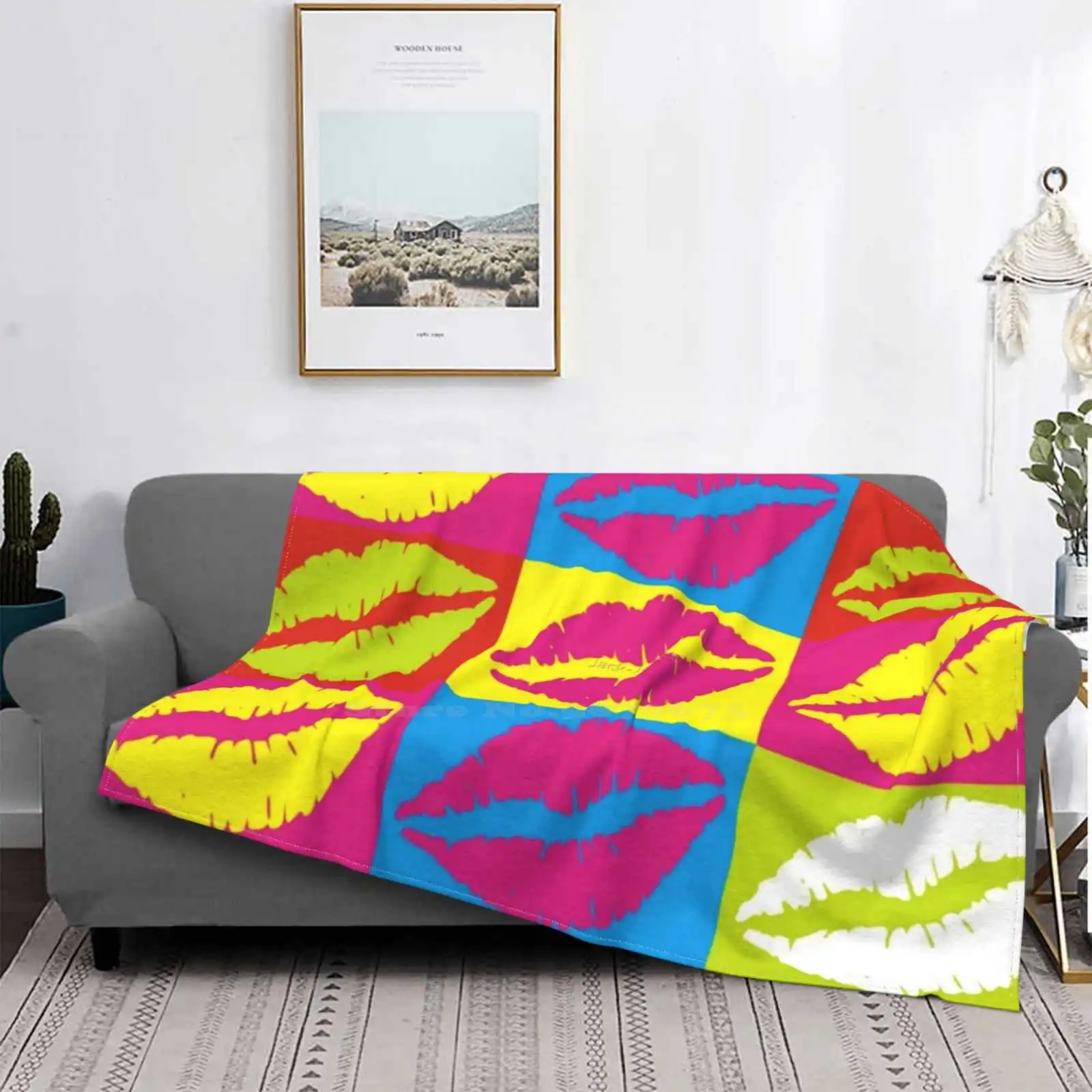 

Lips Pop Art New Arrival Fashion Leisure Warm Flannel Blanket Lips Lipstick Mouth Portraits Selfportrait Closeup Portraiture
