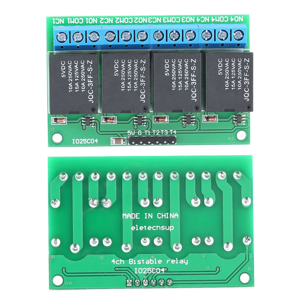 4 канала 5 В флип флоп запоминающее реле бистабильный самоблокирующийся