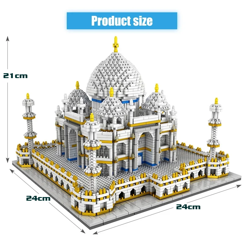

4146Pcs Toys for Kids Creator Mini Blocks World Famous Architecture Taj Mahal 3D Model Building Educational Diamond Bricks Gifts