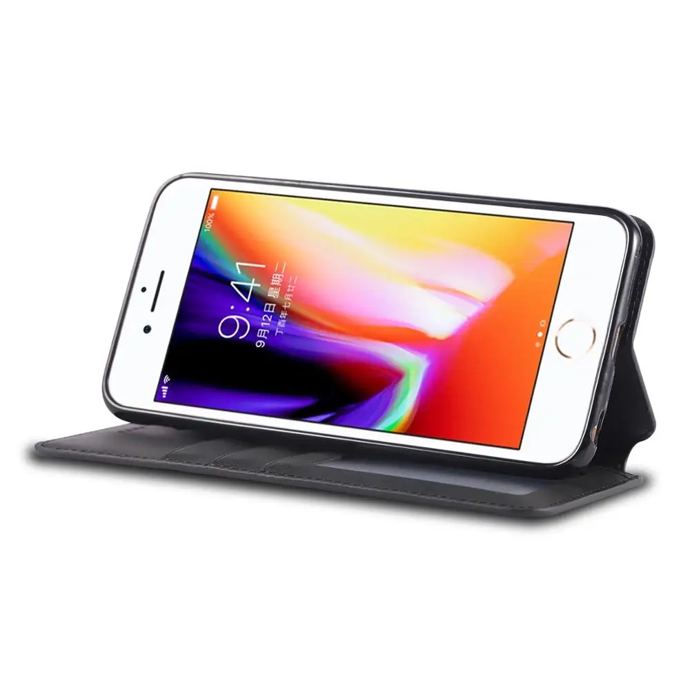Роскошный деловой кожаный флип чехол Chengchi для iPhone 6 plus с отделением карт и