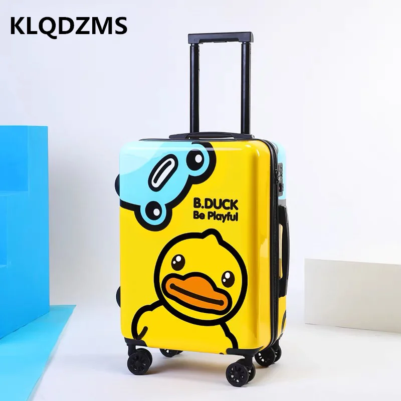 KLQDZMS Kids Luggage 20 Inch Cute Spinner Rolling Boy Girls Carry On Cabin Suitcase Children Trolley Case | Багаж и сумки