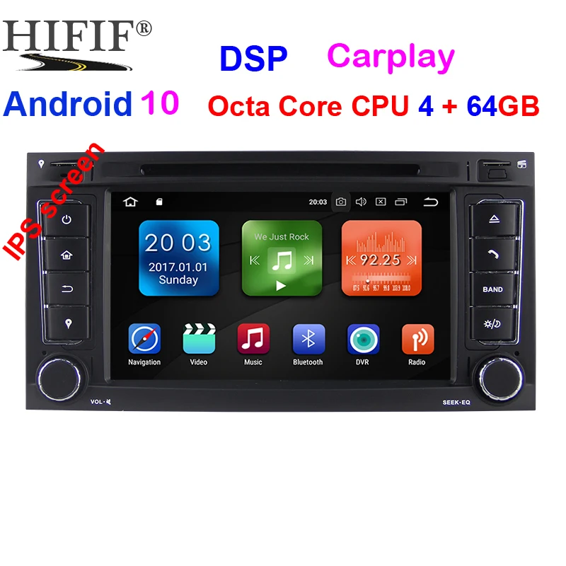 

Автомобильный DVD-плеер IPS DSP, Android 10,0, 2 Din, 7 дюймов, для Touareg/T5 Volkswagen с двухканальным Canbus 3G/4G, Wi-Fi, GPS-навигацией BT