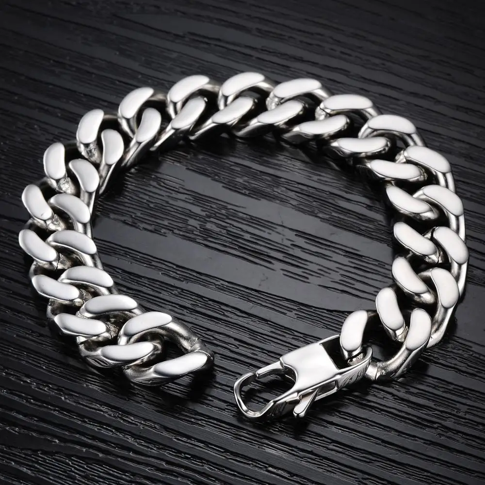 Браслет цепочка мужской из нержавеющей стали 316L 10/12/14 мм|bracelets fine jewelry|jewelry display for
