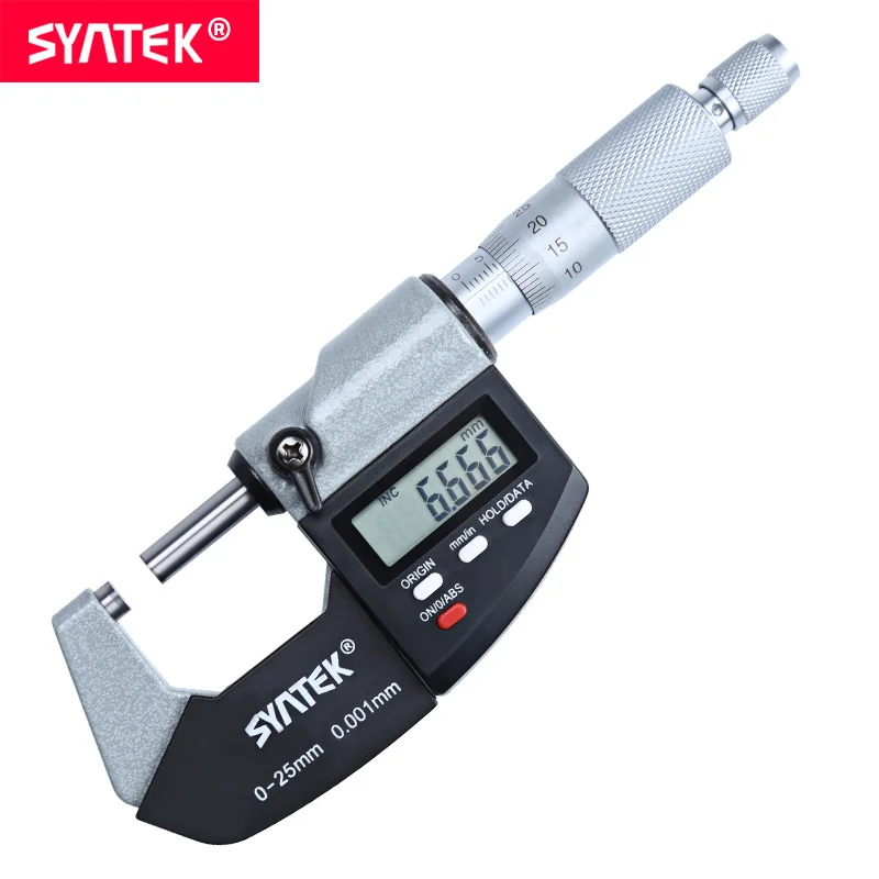 Syntek 0 001 мм Стандартный электронный цифровой внешний микрометр 0-25 калибровочный